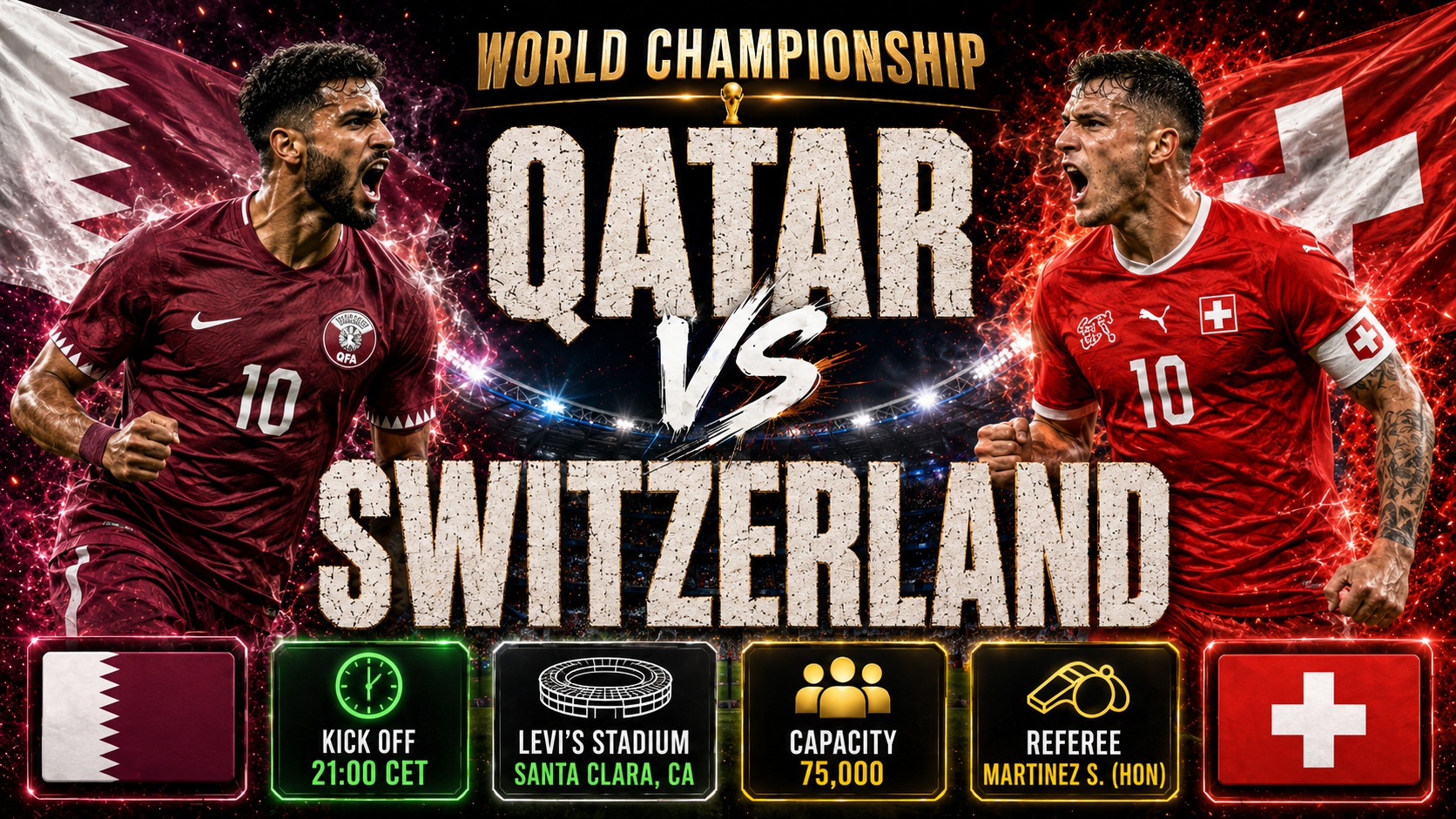 Qatar - Schweiz : Den europæiske favorit vil udnytte rivalernes pointtab til at snuppe førstepladsen i Gruppe B