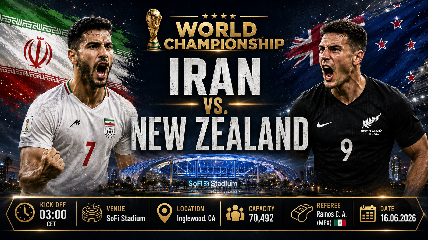 Iran - New Zealand : Logistisk mareridt for Team Melli mod de oceaniske underdogs